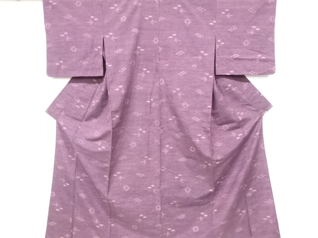 アンティーク　琉球絣柄織り出し手織り紬単衣着物